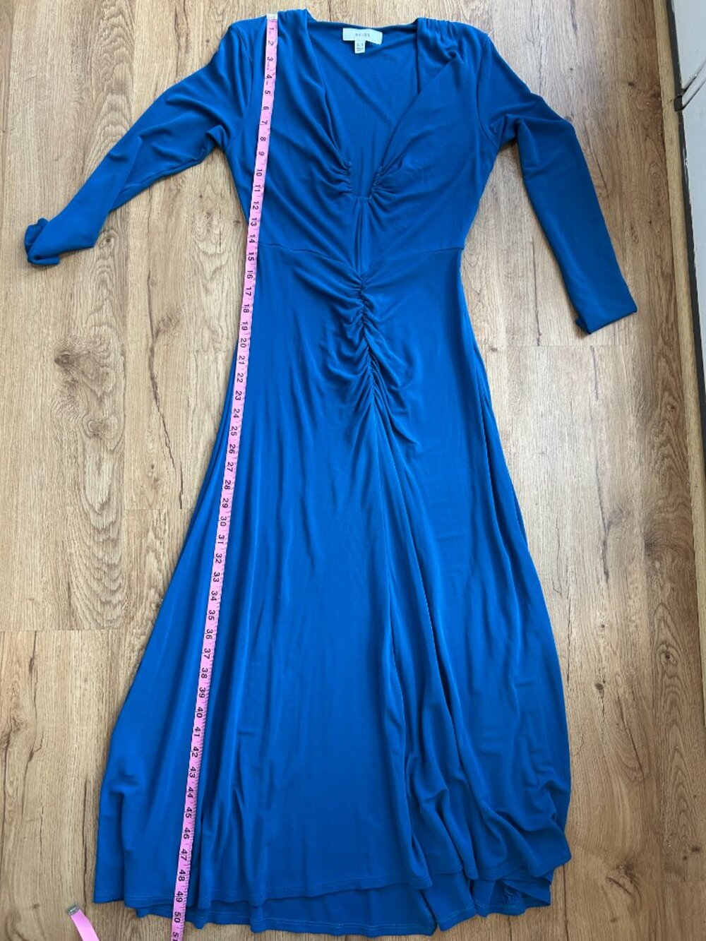 Reiss Teal Blue Long Sleeve Maxi Dress - Picture 10 of 11